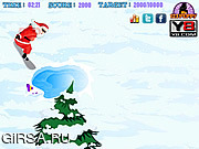 Флеш игра онлайн Санта на сноуборде / Snowboarding Santa