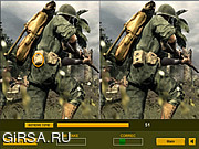 Флеш игра онлайн Солдаты на войне. Найдите отличия