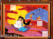 Флеш игра онлайн Sort My Tiles Aladdin and Jasmine