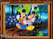 Флеш игра онлайн Sort My Tiles Mickey and Minnie