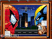 Флеш игра онлайн Sort My Tiles Spiderman and Wolverine