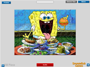 Флеш игра онлайн Ужин Спанч Боб Головоломки / SpongeBob Dinner Jigsaw 