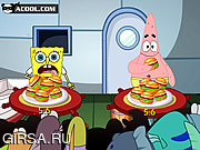 Флеш игра онлайн Губка Боб любит гамбургеры / Spongebob Love Hamburger