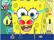 Флеш игра онлайн Губка Боб у врача / SpongeBob Nose Doctor