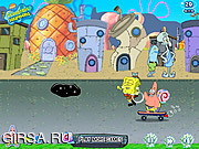 Флеш игра онлайн Спанч Боб на скейте / Spongebob Skater