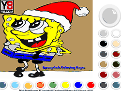 Флеш игра онлайн Спанчбоб рождественская раскраска / Spongebob squarepants  Christmas Coloring