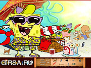 Флеш игра онлайн Губка Боб квадратные штаны. Скрытые предметы / Spongebob Squarepants Hidden Objects 