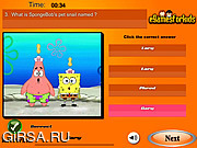 Флеш игра онлайн Губка Боб Квадратные Штаны / Spongebob Squarepants Quiz 