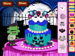 Флеш игра онлайн Жекорирование жуткого торта / Spooky Cake Deco