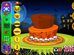 Флеш игра онлайн Украшаем торт на Хеллоуин