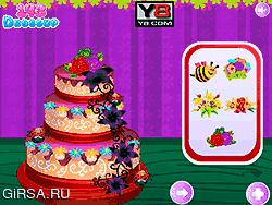 Флеш игра онлайн Весенний кекс / Spring Flower Cake