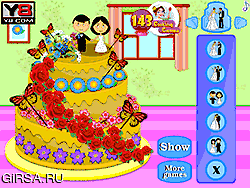 Флеш игра онлайн Весенний Свадебный Торт