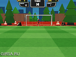 Флеш игра онлайн Стикмен забивает мяч / Stickman Freekick Soccer Hero