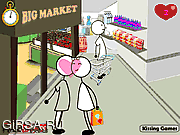 Флеш игра онлайн Поцелуй Стикмана в магазине / Stickman Kissing GF at Mall 