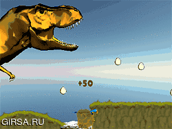 Флеш игра онлайн Вонючая Птица Бегущий Динозавр / Stinky Bird Dinosaur Run