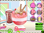 Флеш игра онлайн Клубника Украшения Мороженого  / Strawberry Ice Cream Decoration