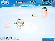 Флеш игра онлайн Снеговик Sumo