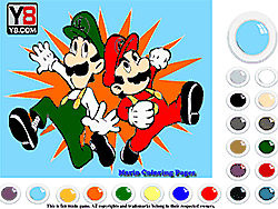 Флеш игра онлайн Раскраска супер Марио