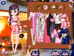 Флеш игра онлайн Одевается девочка суши