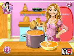 Флеш игра онлайн Милая Рапунцель готовит куриный суп
