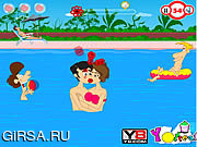 Флеш игра онлайн Поцелуй в бассеине / Swimming Time Kiss
