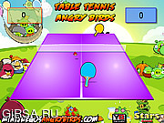 Флеш игра онлайн Сердитые птицы: настольный теннис