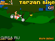 Флеш игра онлайн Тарзан: гонки байкеров / Tarzan Race Biker
