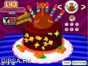 Флеш игра онлайн День Благодарения Торт / Thanksgiving  Cake 