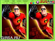 Флеш игра онлайн Суперсемейка. Найти отличия / The Incredibles 