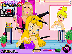 Флеш игра онлайн Тинкербелл в парикмахерской Барби