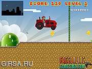 Флеш игра онлайн Марио против Билла / Tractor mario Vs Bullet Bill 