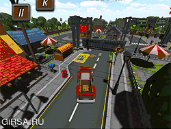 Флеш игра онлайн Парковка Грузовика Город Приключений / Truck Parking City Adventures