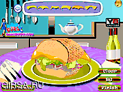 Флеш игра онлайн Сэндвич от Лизы / Turkey Sandwich Decoration