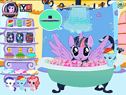 Флеш игра онлайн Твайлайт принимает ванну / Twilight Sparkle Cute Bubble Bath