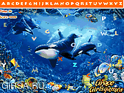Флеш игра онлайн Найди скрытые буквы под водой / Under Fish Hidden Alphabets