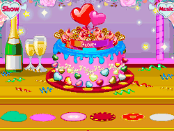 Флеш игра онлайн Пирог на День Святого Валентина / Valentine Day Cake