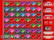 Флеш игра онлайн Valentineday Игру Match3 Сердца