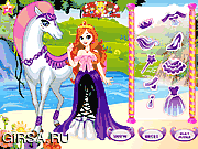 Флеш игра онлайн Белая принцесса на лошади