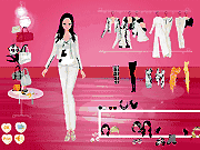 Флеш игра онлайн Белый Стиль Жилет Платье / White Vest Style Dressup