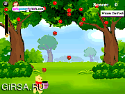 Флеш игра онлайн Винни Пух ловит яблоки