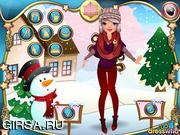 Флеш игра онлайн Модный шарф / Winter Circle Scarf Dress Up 