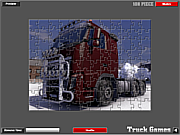 Флеш игра онлайн Зимний грузовик. Мозайка / Winter Truck Jigsaw
