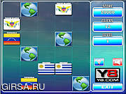 Флеш игра онлайн Мировые флаги - проверь память