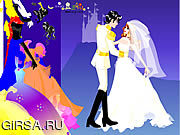 Флеш игра онлайн Цветастое Wedding Dressup