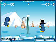Флеш игра онлайн Пингвин Волейбол