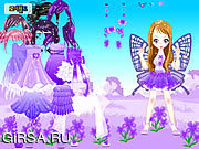 Флеш игра онлайн Purple Butterfly Dress up