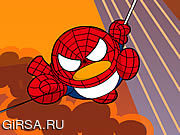 Флеш игра онлайн QQ Пингвин: Человек-Паук / QQ Penguin: Spiderman