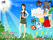 Флеш игра онлайн Sun и листья Dressup