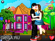 Флеш игра онлайн Поцелуй юной пары