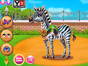 Флеш игра онлайн Заботливая Зебра / Zebra Caring